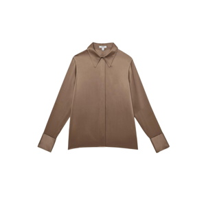REISS Ameira Silk-Satin Concealed-Placket Shirt